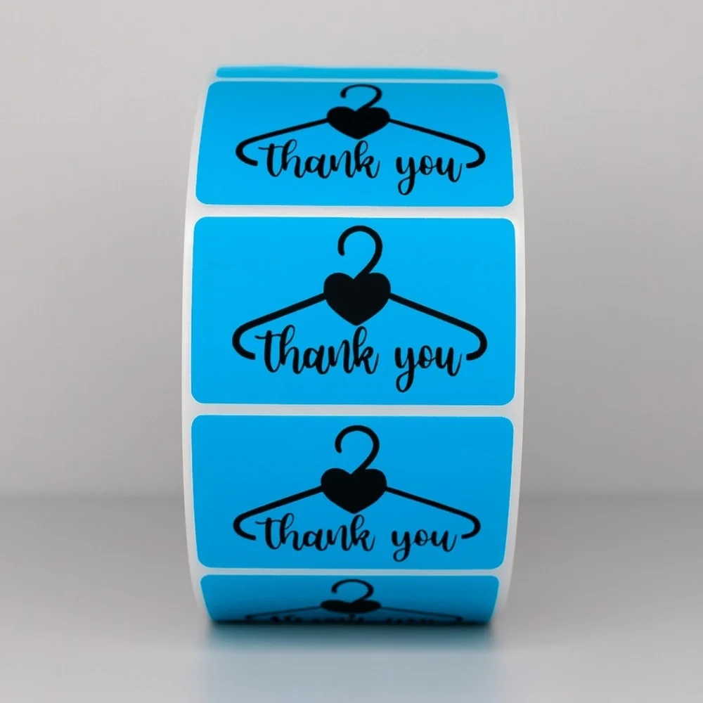 Thank You Stickers Hanger Heart | Red Labels for Small Business Packaging